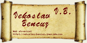 Vekoslav Bencuz vizit kartica